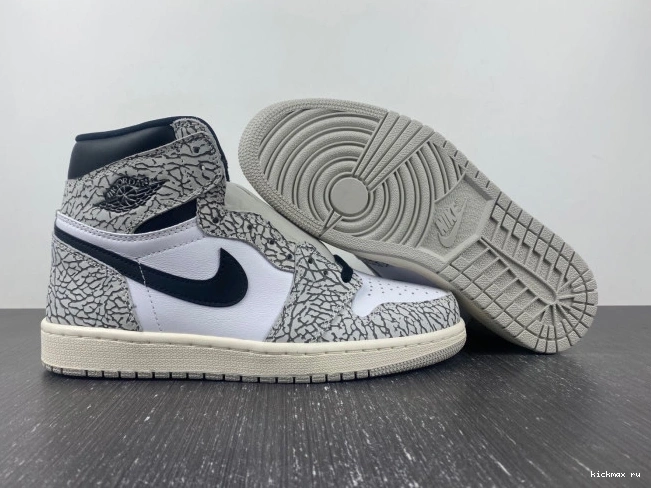 Cheap MAX White Jordan 1 High OG DZ5485-052 Air Cement 0711